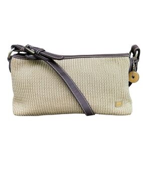 The SAK Tan Braided Woven Crochet Fabric Shoulder Bag